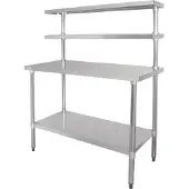 Vogue RVS werktafel met wandplanken 120cm