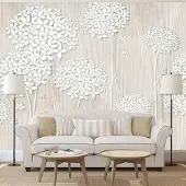 Karo-art Fotobehang - Bomen in het wit