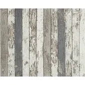 A.S. Création SLOOPHOUT BEHANG - Bruin Grijs Wit - Industrieel - AS Creation Best of Wood'n Stone