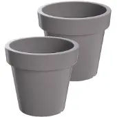 Prosperplast Bloempot Buiten Rond Lofly 20cm STEENGRIJS Prosperplast / 2 STUKS ! /