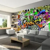 Karo-art Fotobehang - Kleurrijke Graffiti op de muur