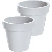 Prosperplast Bloempot Buiten Rond Lofly 20cm WIT Prosperplast / 2 STUKS ! /