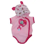 Johntoy Baby Rose babypoppenkleren dierenprint 40-45 cm