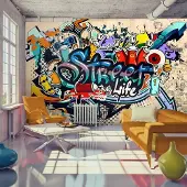 Karo-art Fotobehang - Street Life, graffiti