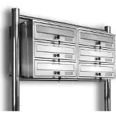 Brulo Brievenbus - 6 Woonadressen - RVS - 2x3