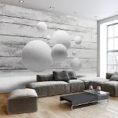 Karo-art Fotobehang - Witte ballen