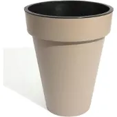 Prosperplast Bloempot Buiten Hoog Rond Cube Slim 36cm TAUPE