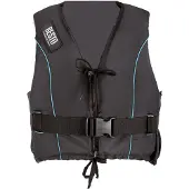 Besto Dinghy Zipper zwemvest zwart met aqua bies