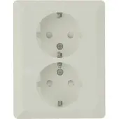 Olympic dubbel stopcontact met randaarde opbouw CREME