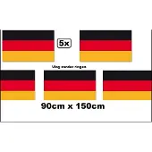 Thema party 5x Vlag Duitsland zonder ringen 90 x 150 cm