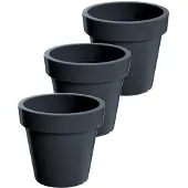 Prosperplast Bloempot Buiten Rond Lofly 13cm ANTRACIET Prosperplast / 3 STUKS ! /