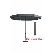 Madison Parasol Rond Syros Grijs 350 cm met hoes