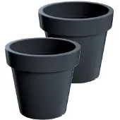 Prosperplast Bloempot Buiten Rond Lofly 30cm ANTRACIET Prosperplast / 2 STUKS ! /