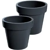 Prosperplast Bloempot Buiten Rond Lofly 20cm ANTRACIET Prosperplast / 2 STUKS ! /