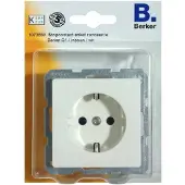 Berker Q1 stopcontact enkel met randaarde, inbouw WIT