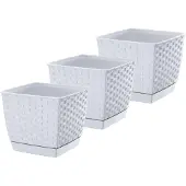 Prosperplast Bloempot Bloembak Ratolla Square 15x15x13cm WIT Prosperplast / 3 STUKS ! /