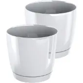 Prosperplast Bloempot Rond Duop 18cm WIT Prosperplast / 2 STUKS ! /