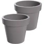 Prosperplast Bloempot Buiten Rond Lofly 30cm STEENGRIJS Prosperplast / 2 STUKS ! /