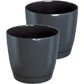 Prosperplast Bloempot Rond Duop 18cm GRAPHITE Prosperplast / 2 STUKS ! /
