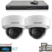Hikvision IP 2x dome 4 megapixel camerabewaking set bevat 2 IP camera