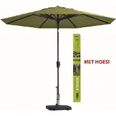 Madison Ronde parasol Sage groen met hoes 300 cm