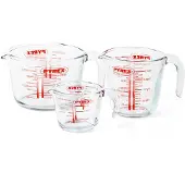 Pyrex Maatbeker Classic Transparant 0,25 L / 0,5 L / 1 L (3-delig)
