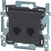 Niko Intense Antracite inbouw telefoon RJ11 en ADSL stopcontact