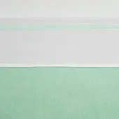 Meyco ledikant laken met stip bies - 100x150 cm - new mint/wit
