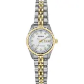 Armitron 75/2475MOP Tweekleurig armbandhorloge met kristallen accenten
