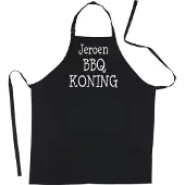 Kariban Mijncadeautje Luxe schort BBQ Koning met voornaam