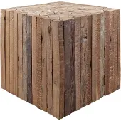 COSY&TRENDY TASMANIA POEF-BIJZETTAFEL 25X25XH25CMGERECYCLEERD HOUT