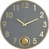 Sompex – 8126 – Wandklok met slinger – Metaal – Ø38 cm – Brussels – Grijs/Goud