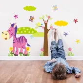 DiSQounts Muursticker kinderkamer – Babykamer – Muurdecoratie – Muurstickers babykamer – Dieren – Zebra -