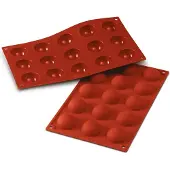 Silikomart bakvorm 15 halve bollen ø 4 cm silicone bruin