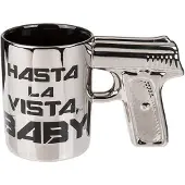 24.Se zilveren pistool mok Hasta la vista