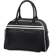 Bagbase Retro bowlingtas, Kleur Zwart/Wit (Black/White)