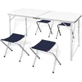 Super Merchant Campingset inklapbaar en verstelbaar 120x60 cm aluminium