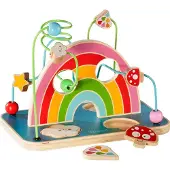 Howa Houten Kralenspiraal Speelgoed met Puzzel "my rainbow" 6006