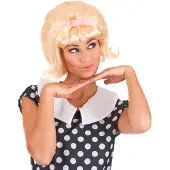 Vegaoo - Blonde Starlet retro pruik voor vrouwen - Blond - One Size