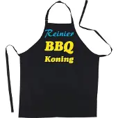 Kariban Mijncadeautje Luxe schort BBQ Koning met voornaam