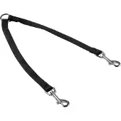 Adori Koppelstel Nylon Zwart - Duo hondenriem - M/L 33-50x2.0 Cm