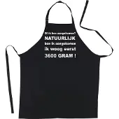 Kariban Mijncadeautje - Luxe zwarte keukenschort - Of ik ben aangekomen?