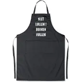 Kariban Mijncadeautje - Luxe schort - Niet lullen bekken vullen - zwart