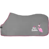 PFIFF fleecedeken Fabulous Flamingo 125 grijs