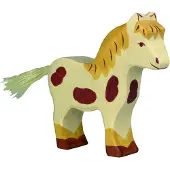Gollnest & Kiesel Boerderij - Pony - 12X3X12Cm - Houten Figuur - Handgemaakt
