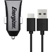 Energizer Autolader Dual Usb 12/24v 2 4a Met Usb-c Zwart