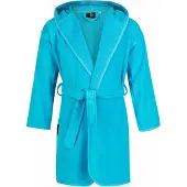 Badrock Kinderbadjas blauw aqua - capuchon badjas kind - katoenen badjas kind - 0/12 mnd