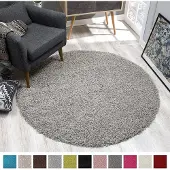 Muratap Loca shaggy rond vloerkleed hoogpolig- 200 cm rond
