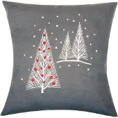 Vervaco - Borduurkussen kit - Kerst - Kerstbomen - PN-0164820 - Borduren - Borduurpakket - Borduurpakket volwassenen
