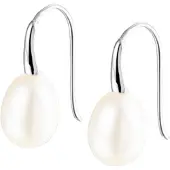 Trendjuwelier huiscollectie Oorhangers Franse Haak Parel Zilver Gerhodineerd Glanzend 18 mm x 8 mm